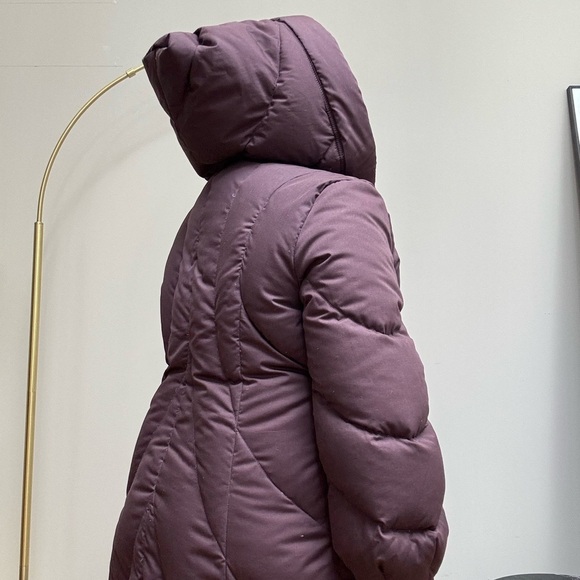 80s featherweights quilted feather puffy long down coat with hood - Picture 4 of 15